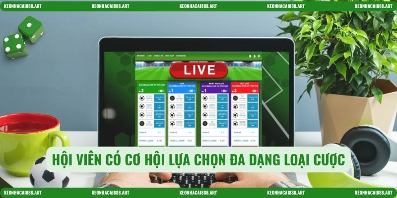 Hội viên có cơ hội lựa chọn đa dạng loại cược